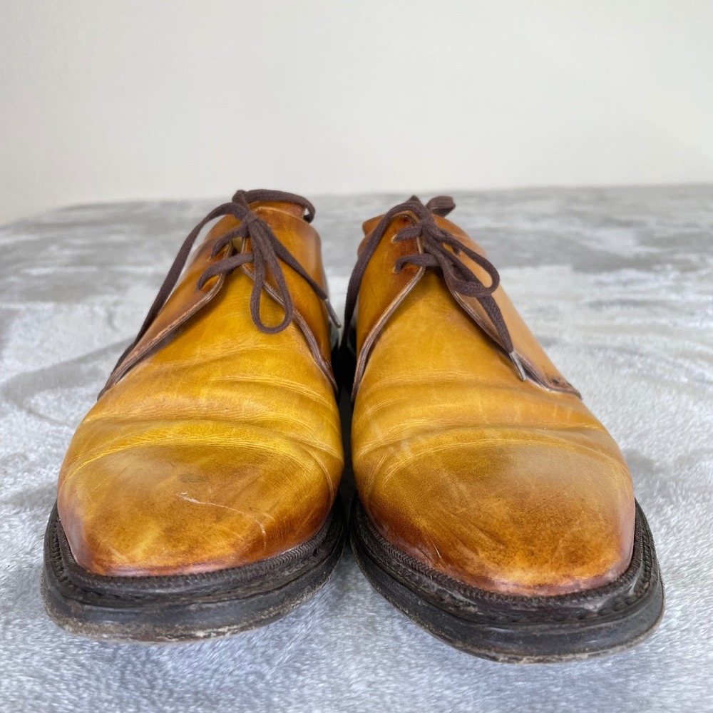 Vintage Bally Mens Dress Shoes Sz 7.5 Goodyear Switzerland Derby Leather Lace Up - Picture 9 of 12